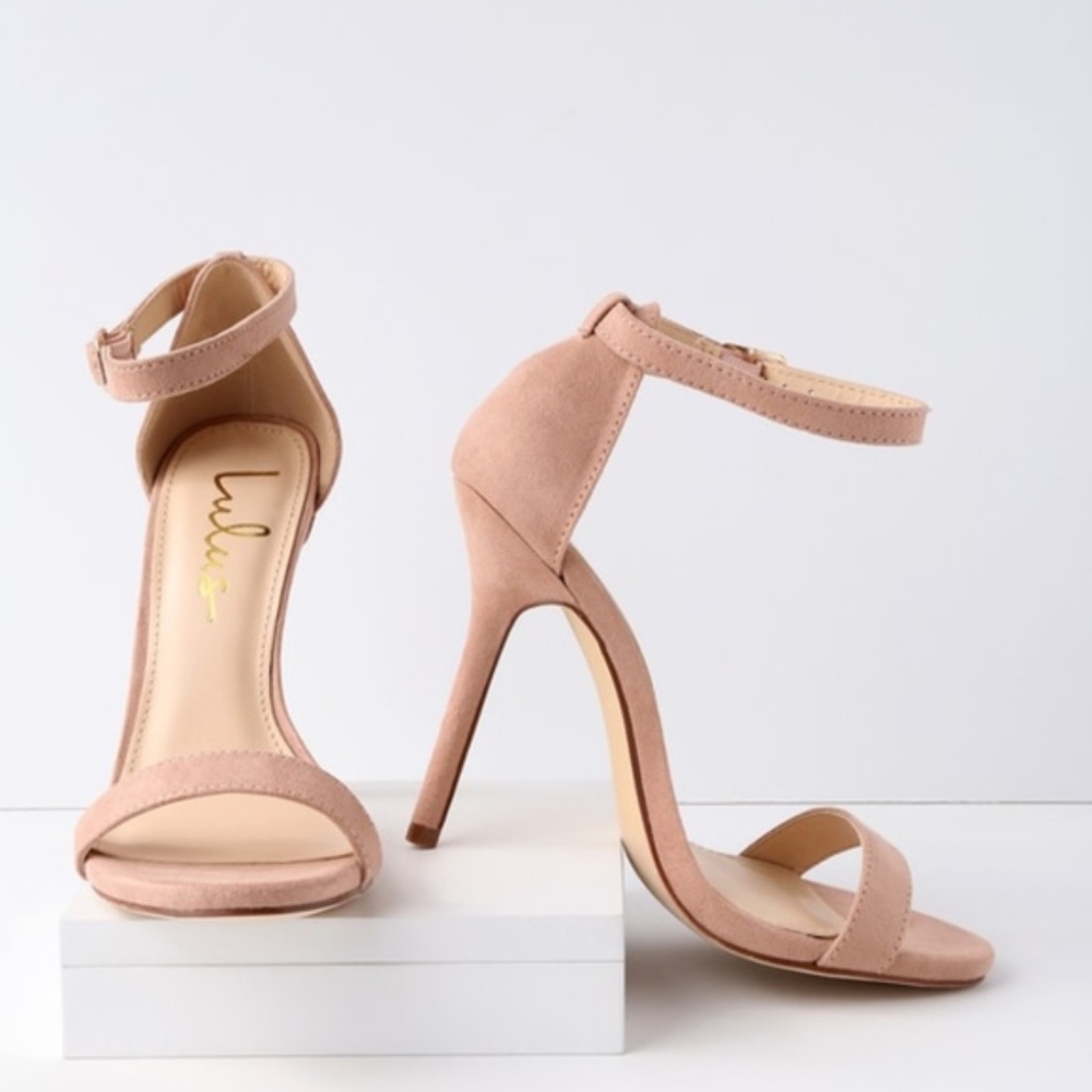 Lulus Elsi Shoes Mauve Suede Heels New